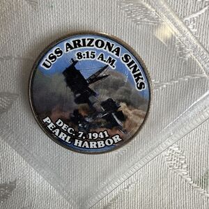 US Colorized Kennedy Half Dollar USS Arizona Sinks Pearl Harbor Dec 7 1941